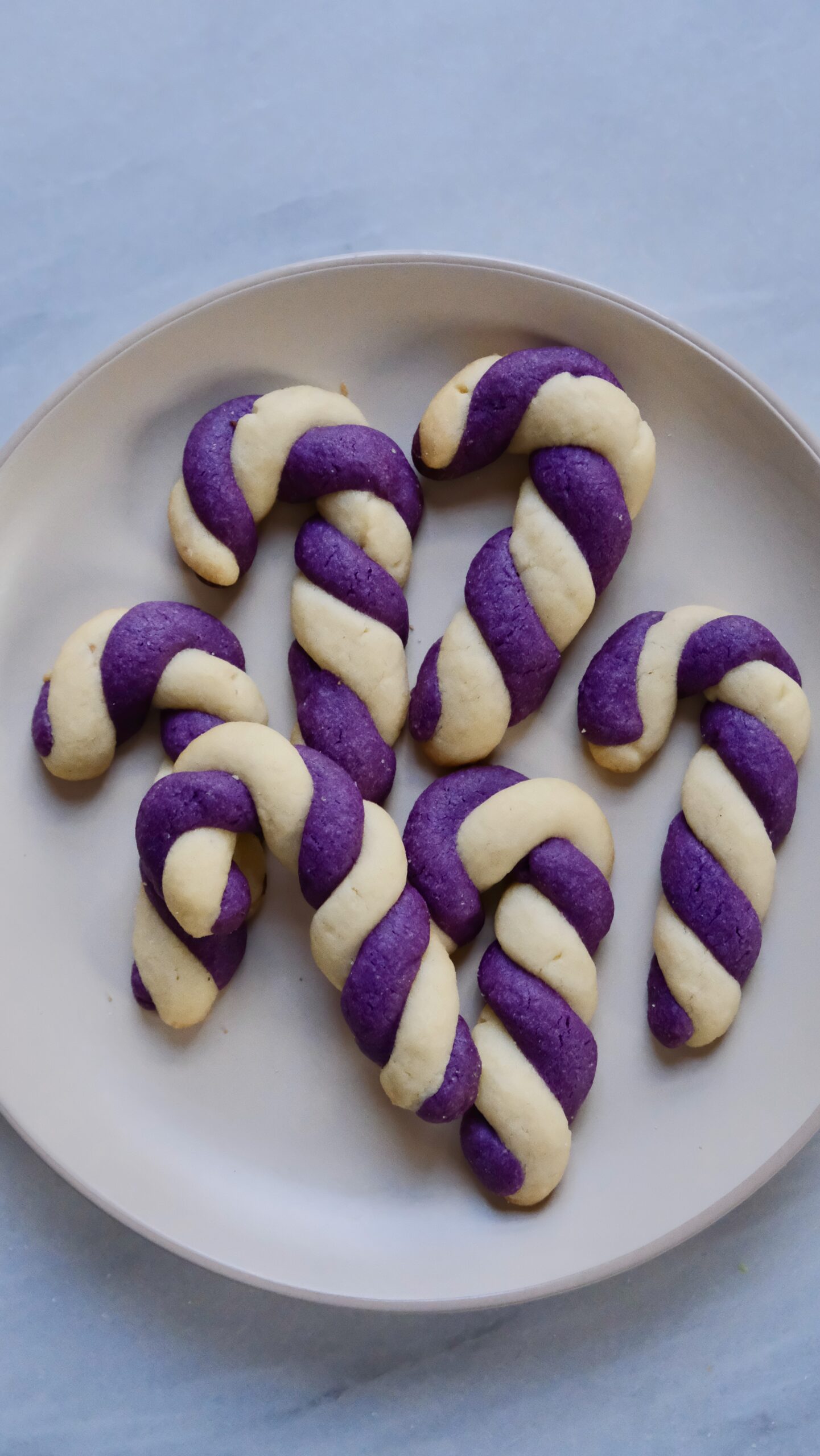 Ube Candy Cane Cookies